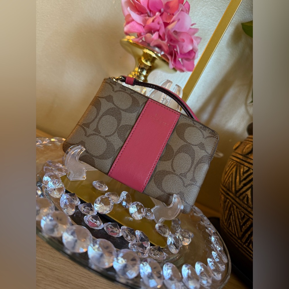 Coach Brown and Rose Color Wristlet EUC - Picture 2 of 7
